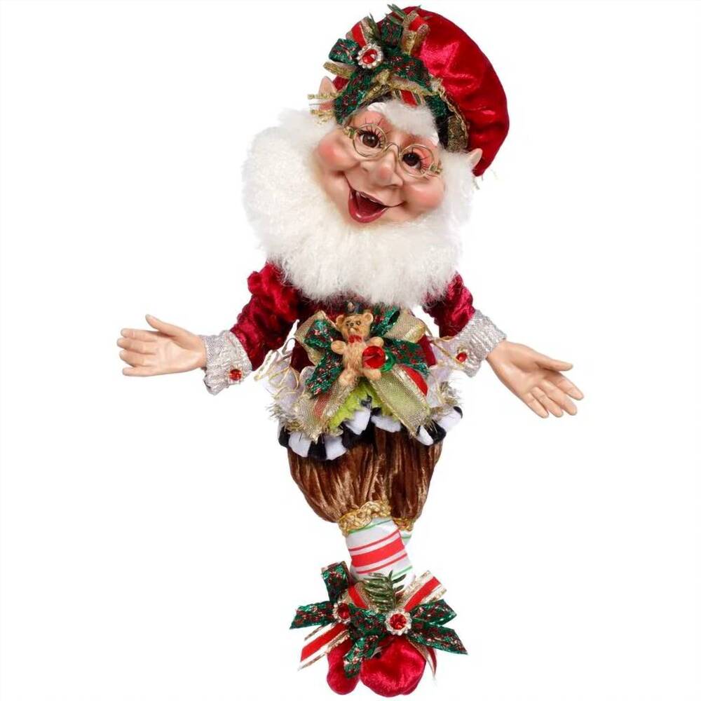 NEW MARK ROBERTS teddy bear elf small 6" in red